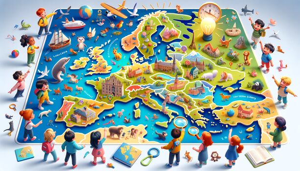 Buntes Europa: medizini Super-Poster für Kinder zum Sammeln