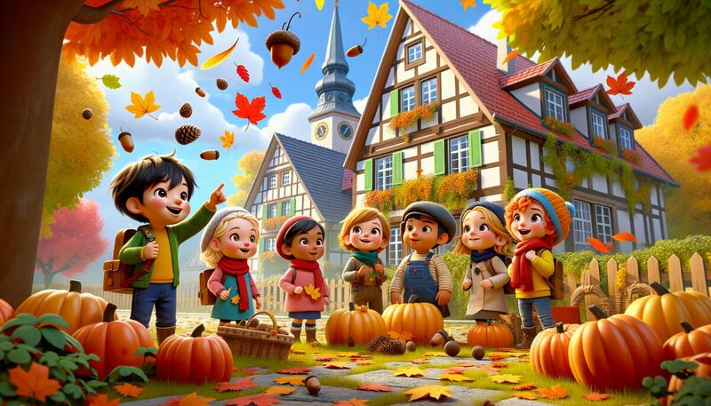 Einfacher Herbstsatz für Kinder – Sätze, die sie verstehen